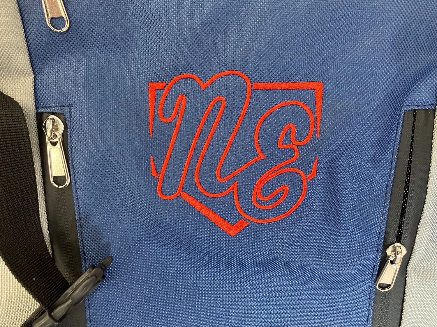 Custom team logo embroidery on Rango Sports baseball bag