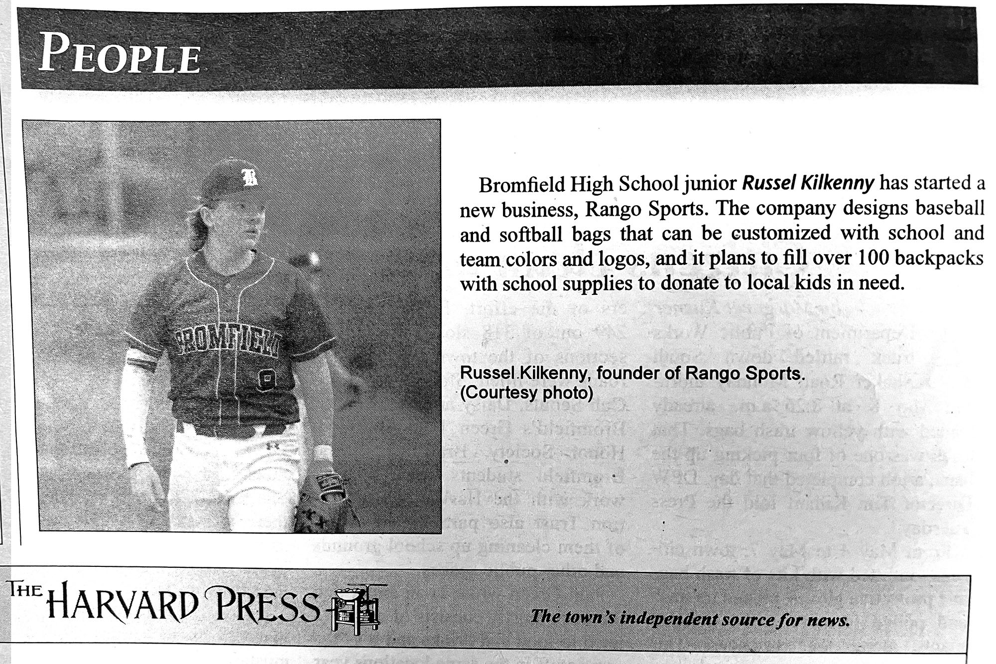 Russel Kilkenny in The Harvard Press