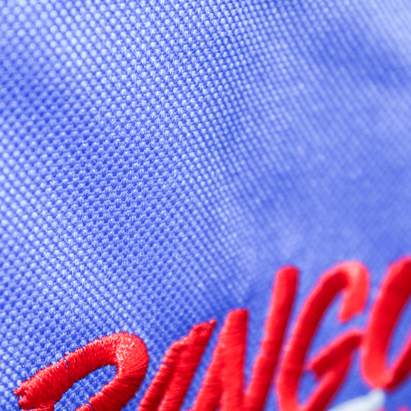 Close-up of the durable 600D nylon material used in Rango Sports custom baseball bags