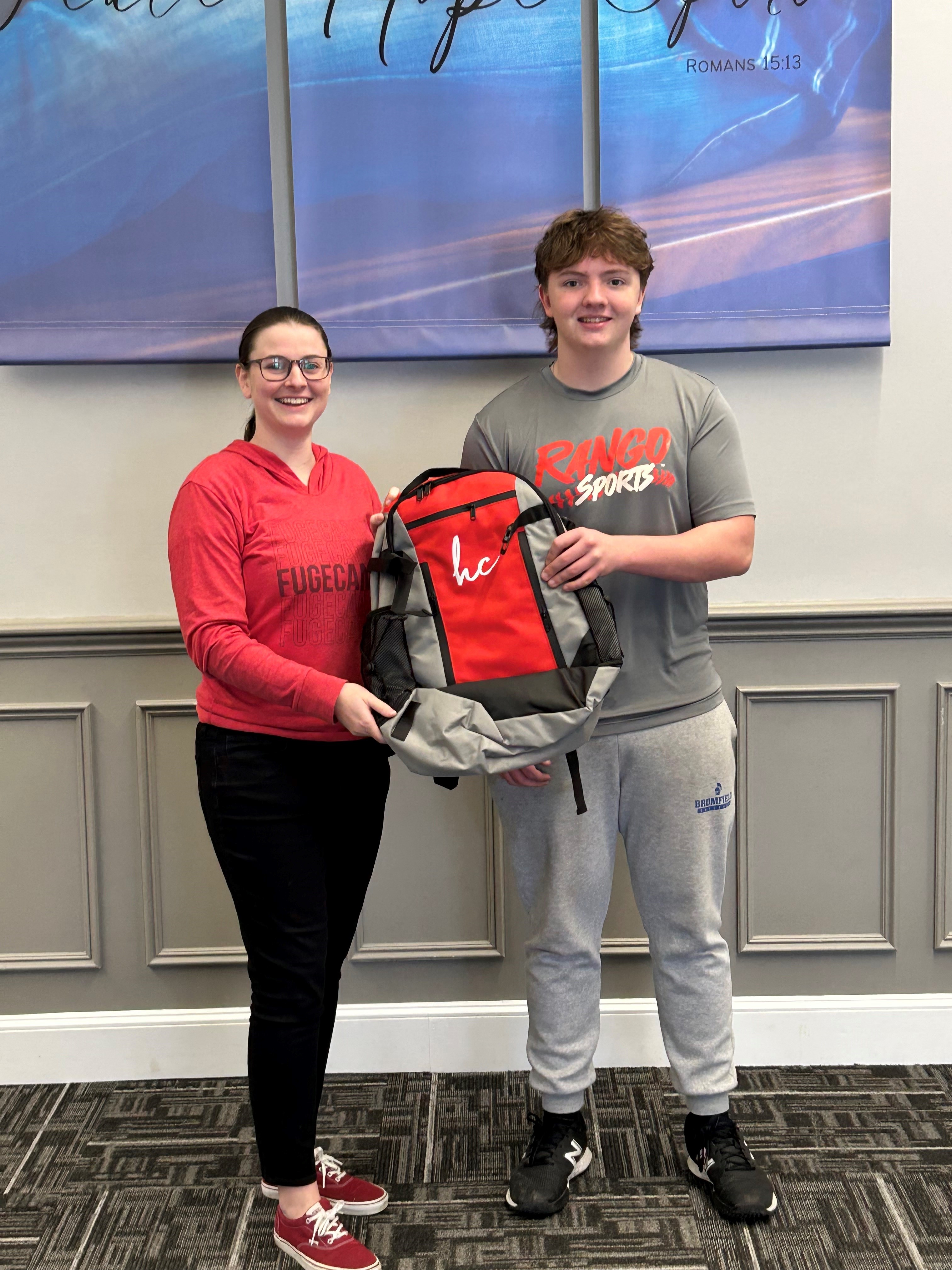 Russel Kilkenny of Rango Sports and Charlotte Mullane of Hope Chapel