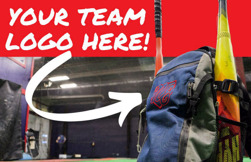 Hugh Finnery pulling a baseball bat out of his Rango Sports customized baseball bag